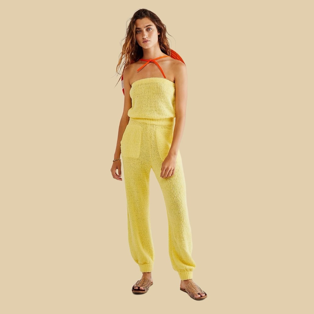 Free People Beach Claire One-Piece Yellow